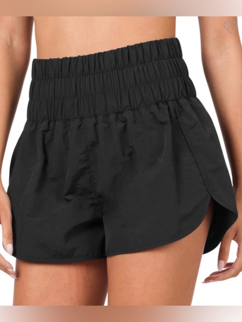 Zenana Outfitters Black Smocked High-Waist Women’s Shorts medium